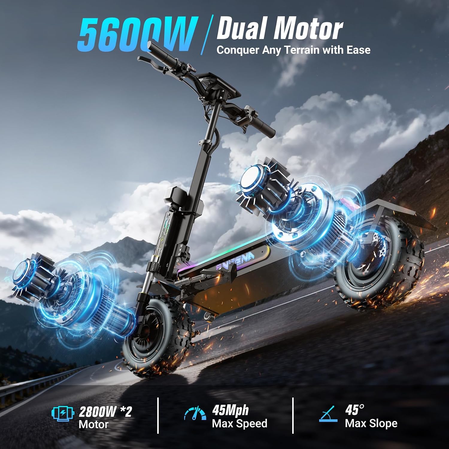 Electric Scooters Adults- 5600 - 60V 5600W Dual Motor Electric Scooter review and price