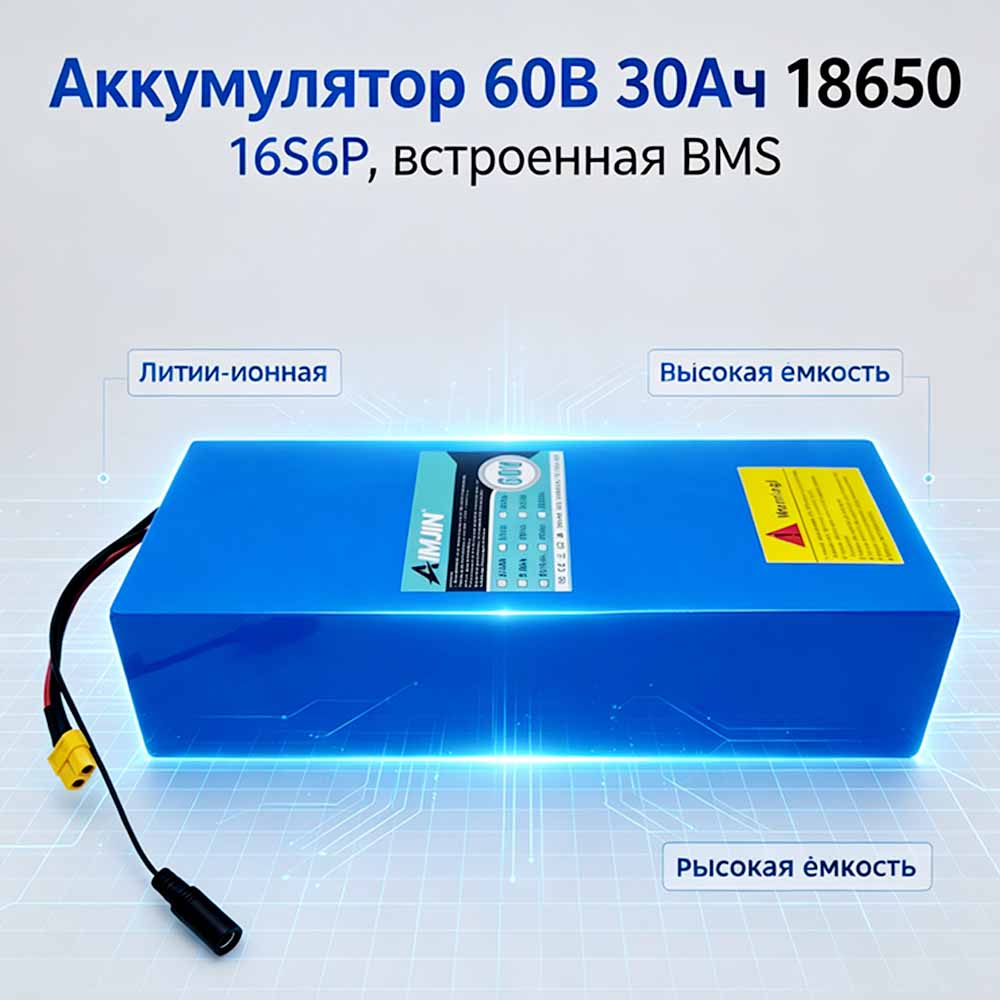 Built-in BMS 18650 16S6P 60V 3 - 60V 30Ah Electric Scooter Battery review and price