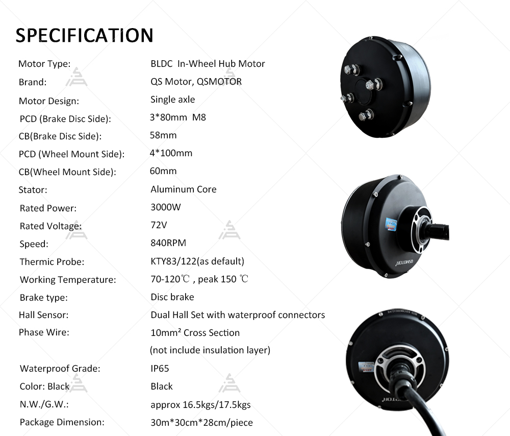 QSMOTOR 205 3000W V3 72V 80KPH - Electric Motorcycle Conversion Kit 72V review and price