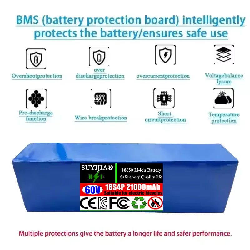 60V 21Ah New 18650 16S4P 1800W - 60V 30Ah Electric Scooter Battery review and price