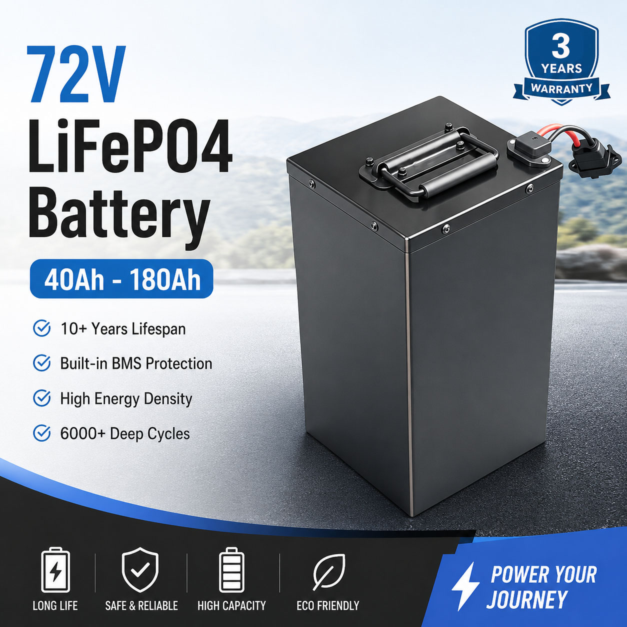 New Energy 72V 40ah 60ah 80ah  - 72V 60Ah Lifepo4 Battery Pack review and price