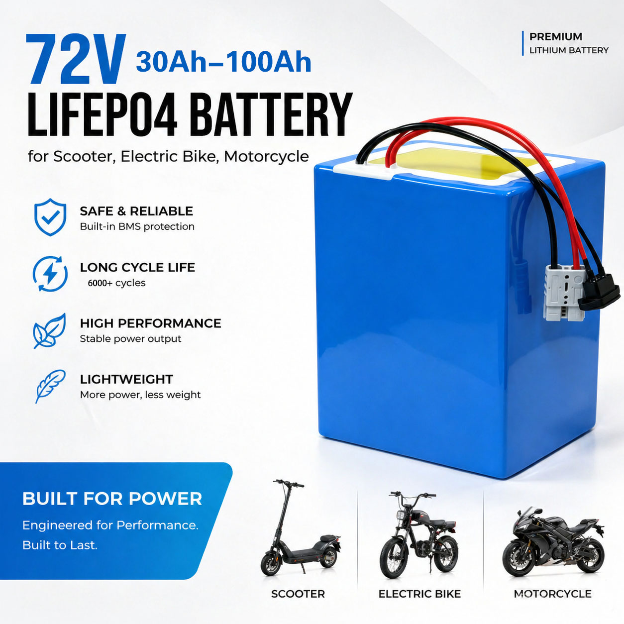 Lithium LiFePO4 72V 50Ah 60Ah  - 72V 60Ah Lifepo4 Battery Pack review and price