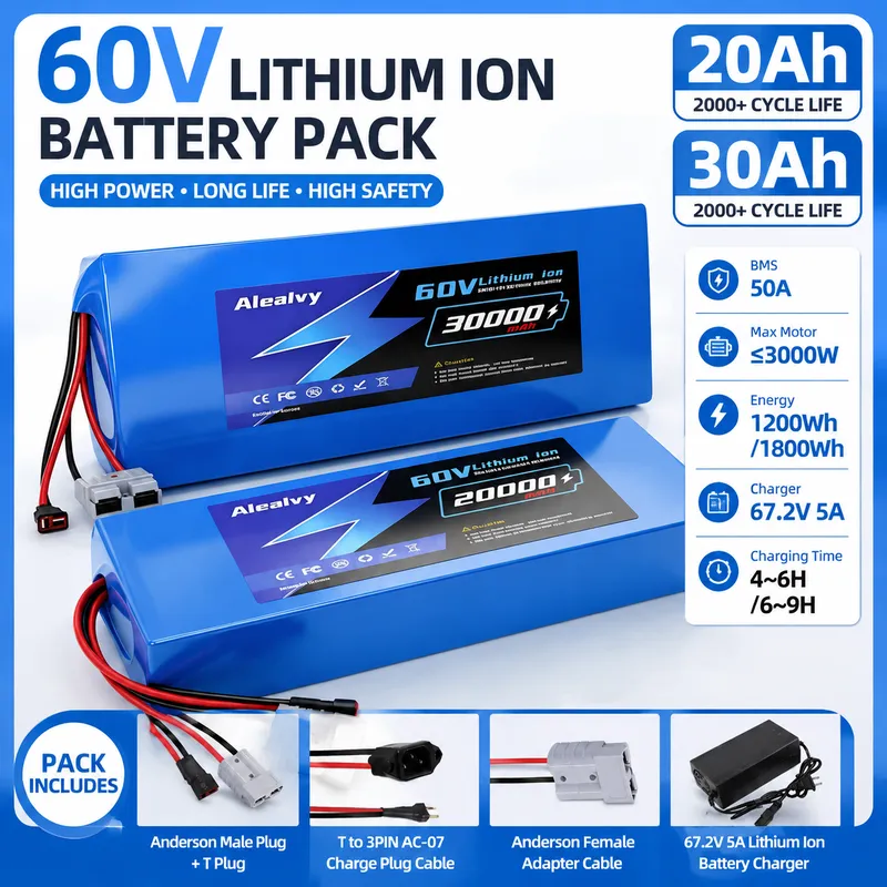 Aleaivy 60V 20AH 30AH 21700 Li - 60V 30Ah Electric Scooter Battery review and price